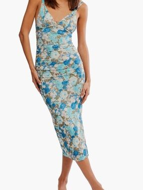 Free People-Women's Blue Love Live Printed dress.